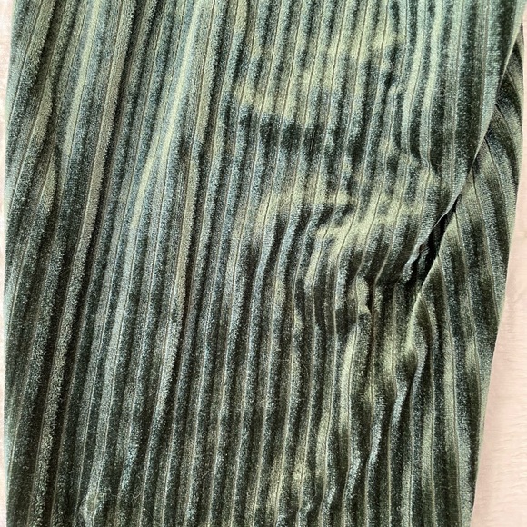 Dark green velvet stretchy pants. - Picture 6 of 6